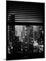 Window View with Venetian Blinds: Landscape by Misty Night - the New Yorker Hotel-Philippe Hugonnard-Mounted Photographic Print