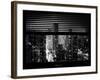 Window View with Venetian Blinds: Landscape by Misty Night - the New Yorker Hotel-Philippe Hugonnard-Framed Photographic Print