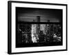 Window View with Venetian Blinds: Landscape by Misty Night - the New Yorker Hotel-Philippe Hugonnard-Framed Photographic Print