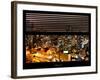 Window View with Venetian Blinds: Landscape by Misty Night - Times Square-Philippe Hugonnard-Framed Photographic Print