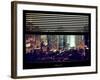 Window View with Venetian Blinds: Landscape by Misty Night - Times Square-Philippe Hugonnard-Framed Photographic Print