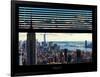 Window View with Venetian Blinds: Landscape Manhattan with Empire State Building (1 WTC)-Philippe Hugonnard-Framed Photographic Print