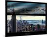 Window View with Venetian Blinds: Landscape Manhattan with Empire State Building (1 WTC)-Philippe Hugonnard-Mounted Photographic Print