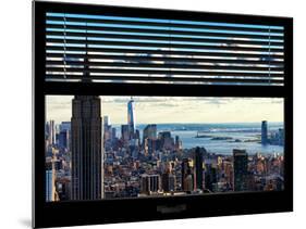 Window View with Venetian Blinds: Landscape Manhattan with Empire State Building (1 WTC)-Philippe Hugonnard-Mounted Photographic Print