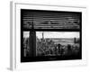 Window View with Venetian Blinds: Landscape Manhattan with Empire State Building (1 WTC)-Philippe Hugonnard-Framed Photographic Print