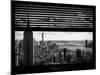 Window View with Venetian Blinds: Landscape Manhattan with Empire State Building (1 WTC)-Philippe Hugonnard-Mounted Photographic Print