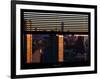 Window View with Venetian Blinds: Landscape of Lower Manhattan - the One World Trade Center-Philippe Hugonnard-Framed Photographic Print