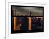 Window View with Venetian Blinds: Landscape of Lower Manhattan - the One World Trade Center-Philippe Hugonnard-Framed Photographic Print