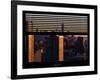 Window View with Venetian Blinds: Landscape of Lower Manhattan - the One World Trade Center-Philippe Hugonnard-Framed Photographic Print