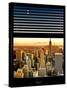 Window View with Venetian Blinds: Landscape of Manhattan - Empire State Building and 1WTC Views-Philippe Hugonnard-Stretched Canvas