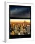 Window View with Venetian Blinds: Landscape of Manhattan - Empire State Building and 1WTC Views-Philippe Hugonnard-Framed Photographic Print