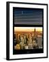 Window View with Venetian Blinds: Landscape of Manhattan - Empire State Building and 1WTC Views-Philippe Hugonnard-Framed Photographic Print