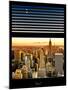 Window View with Venetian Blinds: Landscape of Manhattan - Empire State Building and 1WTC Views-Philippe Hugonnard-Mounted Photographic Print