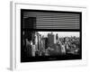 Window View with Venetian Blinds: Landscape of Manhattan - the New Yorker Hotel-Philippe Hugonnard-Framed Photographic Print