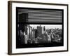 Window View with Venetian Blinds: Landscape of Manhattan - the New Yorker Hotel-Philippe Hugonnard-Framed Photographic Print