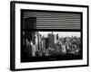 Window View with Venetian Blinds: Landscape of Manhattan - the New Yorker Hotel-Philippe Hugonnard-Framed Photographic Print