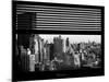 Window View with Venetian Blinds: Landscape of Manhattan - the New Yorker Hotel-Philippe Hugonnard-Mounted Photographic Print