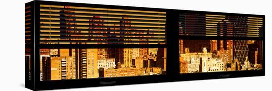 Window View with Venetian Blinds: Landscape View of Hell's Kitchen Buildings-Philippe Hugonnard-Stretched Canvas