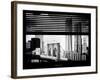 Window View with Venetian Blinds: Landscape View of NYC Center and Brooklyn Bridge - Manhattan-Philippe Hugonnard-Framed Photographic Print