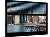 Window View with Venetian Blinds: Lower Manhattan Buildings - East River-Philippe Hugonnard-Mounted Photographic Print