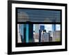 Window View with Venetian Blinds: Lower Manhattan Buildings - New York-Philippe Hugonnard-Framed Photographic Print