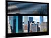 Window View with Venetian Blinds: Lower Manhattan Buildings - New York-Philippe Hugonnard-Mounted Photographic Print