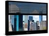 Window View with Venetian Blinds: Lower Manhattan Buildings - New York-Philippe Hugonnard-Stretched Canvas