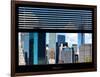 Window View with Venetian Blinds: Lower Manhattan Buildings - New York-Philippe Hugonnard-Framed Photographic Print