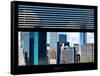 Window View with Venetian Blinds: Lower Manhattan Buildings - New York-Philippe Hugonnard-Framed Stretched Canvas