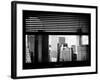 Window View with Venetian Blinds: Lower Manhattan Buildings - New York-Philippe Hugonnard-Framed Photographic Print