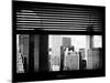 Window View with Venetian Blinds: Lower Manhattan Buildings - New York-Philippe Hugonnard-Mounted Photographic Print