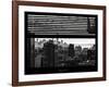 Window View with Venetian Blinds: Manhattan Landscape - One World Trade Center and Liberty Statue-Philippe Hugonnard-Framed Photographic Print