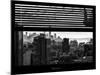 Window View with Venetian Blinds: Manhattan Landscape - One World Trade Center and Liberty Statue-Philippe Hugonnard-Mounted Photographic Print