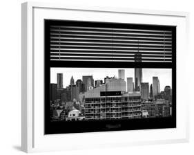 Window View with Venetian Blinds: Manhattan Landscape with the One World Trade Center (1WTC-Philippe Hugonnard-Framed Photographic Print