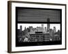 Window View with Venetian Blinds: Manhattan Landscape with the One World Trade Center (1WTC-Philippe Hugonnard-Framed Photographic Print