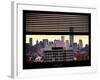 Window View with Venetian Blinds: Manhattan Landscape with the One World Trade Center (1WTC-Philippe Hugonnard-Framed Photographic Print