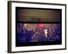 Window View with Venetian Blinds: Manhattan on a Foggy Night with the New Yorker Hotel-Philippe Hugonnard-Framed Photographic Print