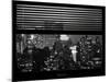 Window View with Venetian Blinds: Manhattan on a Foggy Night with the New Yorker Hotel-Philippe Hugonnard-Mounted Photographic Print