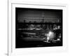 Window View with Venetian Blinds: Manhattan Skyline by Night with the Empire State Building-Philippe Hugonnard-Framed Photographic Print