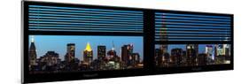 Window View with Venetian Blinds: Manhattan Skyline by Nightfall with the Empire State Building-Philippe Hugonnard-Mounted Photographic Print