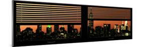 Window View with Venetian Blinds: Manhattan Skyline by Nightfall with the Empire State Building-Philippe Hugonnard-Mounted Photographic Print