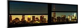 Window View with Venetian Blinds: Manhattan Skyline by Nightfall with the Empire State Building-Philippe Hugonnard-Mounted Photographic Print