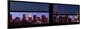 Window View with Venetian Blinds: Manhattan Skyline by Nightfall with the Empire State Building-Philippe Hugonnard-Mounted Photographic Print