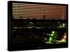 Window View with Venetian Blinds: Manhattan Skyline by Nightfall with the Empire State Building-Philippe Hugonnard-Stretched Canvas