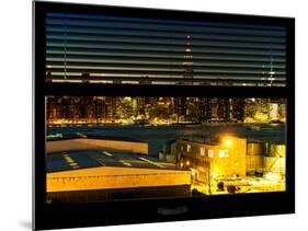 Window View with Venetian Blinds: Manhattan Skyline by Nightfall with the Empire State Building-Philippe Hugonnard-Mounted Photographic Print