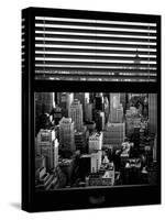 Window View with Venetian Blinds: Manhattan Skyline-Philippe Hugonnard-Stretched Canvas