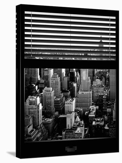 Window View with Venetian Blinds: Manhattan Skyline-Philippe Hugonnard-Stretched Canvas