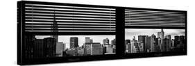 Window View with Venetian Blinds: Manhattan Skylinewith Empire State Building and Chrysler Building-Philippe Hugonnard-Stretched Canvas