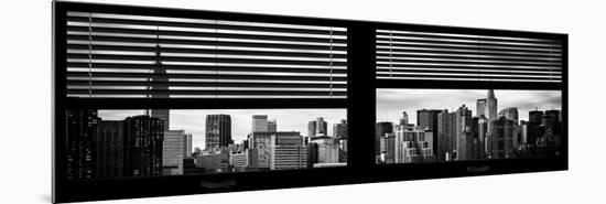 Window View with Venetian Blinds: Manhattan Skylinewith Empire State Building and Chrysler Building-Philippe Hugonnard-Mounted Photographic Print