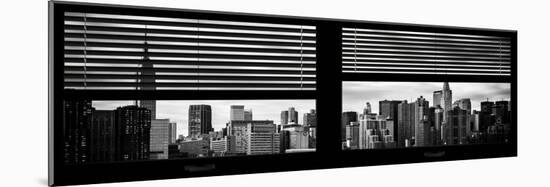 Window View with Venetian Blinds: Manhattan Skylinewith Empire State Building and Chrysler Building-Philippe Hugonnard-Mounted Photographic Print